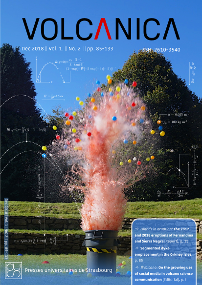 Front cover of Volcanica 1(2): "Trashcano" analogue experiment demonstrating explosive volcanism by Chris Dalby