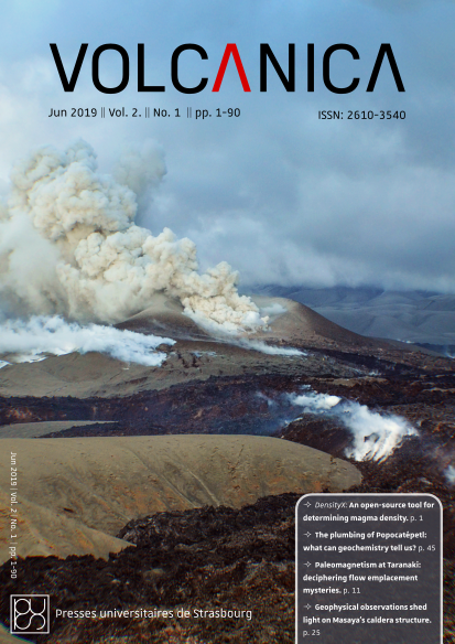 Front cover of Volcanica 2(1): Hybrid explosive-effusive activity at Cordon-Caulle by Dr C. Ian Schipper